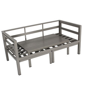 توفير مساحة حديثة نهدم صفحة تشام 4 مقاعد الكلاسيكية الألومنيوم الفناء في الهواء الطلق حديقة أريكة الأثاث مع طاولة القهوة - Product Image 5