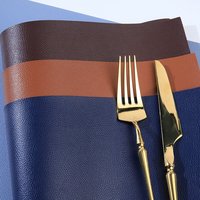 Set de table individuel en cuir haut de gamme, résistant à l'huile, anti-brûlure, isolant, double face, écologique, durable, luxe léger