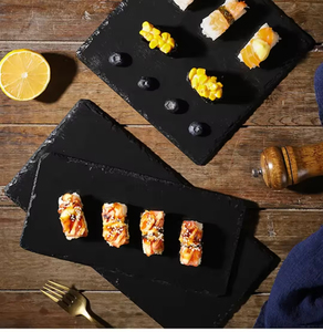 Factory Directly Sale Customized Size 13x13cm Natural <strong>Black</strong> Stone <strong>Slate</strong> Serving Tray - Product Image 2