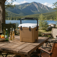 Glacière Rotomoulée 17L Abordable et Robuste, Boîte de Rangement Thermique Portable en Plastique Écologique pour Randonnée et Cuisine en Extérieur