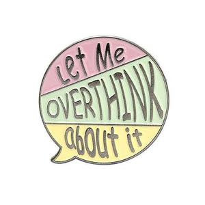 Overthinker esmalte Pins personalizado Overthinking Award cerebro huesos libro broches bolsa solapa Pin dibujos animados insignia joyería regalo para amigos - Product Image 4