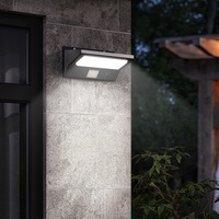 Lampe solaire extérieure murale en acier inoxydable avec détecteur de mouvement LED 3000K pour jardin, cour, villa, clôture, éclairage de rue, garantie 2 ans