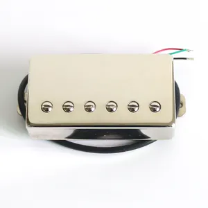 Donlis Nickel silver cover and baseplate LP Guitar Humbucker Pickup with Alnico 2 magnet bar for 6 string guitar parts