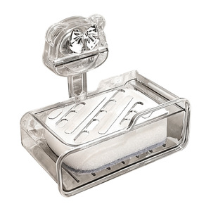 Soap Dish With Strong Suction Cup Wall Mount Self Drain Rectangular Plastic Minimalist Design For Toilet Storage - Product Image 3