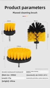 Ensemble de 3 brosses de perçage en <span class=keywords><strong>plastique</strong></span> comprenant 3 brosses de nettoyage compatibles avec la plupart des mandrins de perçage sans fil - Product Image 6