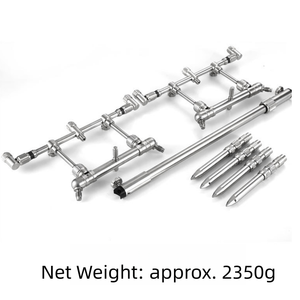Soporte para Cañas de Pescar de Acero Inoxidable 304, <span class=keywords><strong>4</strong></span> Patas, 120 cm °   Soporte para Cañas de Pescar de Carpa con Altura Ajustable de 17 a 22 cm, Barra Transversal de 24 a 40 cm, Peso de 2350 g, con Bolsa - Product Image 4