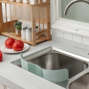 1 pièce Barrière anti-éclaboussures réglable pour évier de cuisine, pour le lavage des légumes et le drainage, accessoires de cuisine - Product Image 4