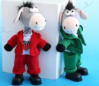 Âne en peluche personnalisé à tête qui se balance, qui parle et danse, jouet en peluche électrique avec enregistrement et apprentissage de la langue, âne en peluche