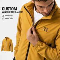 Veste coupe-vent personnalisée de qualité supérieure pour hommes, légère, entièrement zippée, pour l'extérieur, avec logo personnalisé, marque privée, fabricant OEM ODM, vente en gros