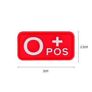 Parche de Grupo Sanguíneo 3D de PVC, Logotipo de Goma en Varios Colores con Superficie de Gancho - Product Image 4