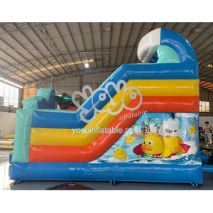 บ้านลมเป่าลมสำหรับเด็กแบบกลางแจ้ง พร้อมสไลเดอร์เปียกและแห้ง สไลเดอร์ขนาดใหญ่ ผลิตจาก PVC คุณภาพสูง จากโรงงานโดยตรง - Product Image 5