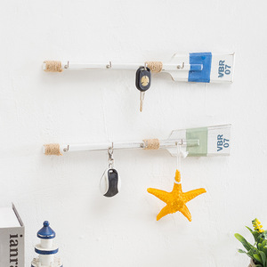 Mediterranean Style Oar <b>Wall</b> <b>Hooks</b> 40Cm Pine Wood Coat Rack For Door Or <b>Wall</b> Mounting - Product Image 3