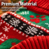 Pull de Noël pour chien, ensemble deux pièces chaud en polyester pour petits et moyens chiens et chats