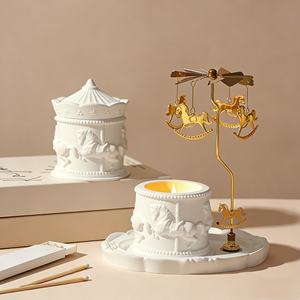 Bougie en cire de soja artisanale à l'aromathérapie, design carrousel, ornements de niche raffinés, pour anniversaire, Thanksgiving, Noël, cadeau pour filles, en barres - Product Image 3