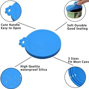 Couvre-boîtes ronds en silicone écologiques et modernes pour aliments pour petits animaux, jouets d'entraînement imperméables pour chiens, couvercles pour animaux de compagnie avec options personnalisées - Product Image 3