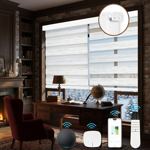 Stores zébrés motorisés intelligents sans perçage, best-seller, automatisation à arrêt libre, OEM, Tuya, Google, <span class=keywords><strong>pour</strong></span> bureau - Product Image 4