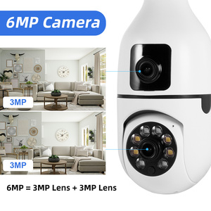 Kerui 6MP Trong Nhà Bóng Đèn 5G Máy Ảnh Ống Kính Kép Thông Minh Wifi Ptz Bóng Đèn <span class=keywords><strong>Camera</strong></span> Yi Iốt Giám Sát Máy Ảnh Bóng Đèn An Ninh Nhà 360 ° - Product Image 2