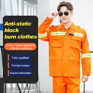Combinaison uniforme anti-feu antistatique réfléchissante personnalisée pour hommes et femmes, vêtements de soudage de sécurité au travail
