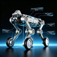 Robot chien quadrupède industriel certifié CE HiRobot à roues, tout-terrain, pour inspection, avec pompe de boîte de vitesses pour développement secondaire IA