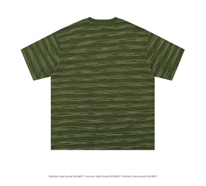 Men's Japanese Vintage Slub Cotton Striped T Shirt Summer Thin Breathable Loose Fit Casual Short Sleeve <strong>Breton</strong> Top - Product Image 4
