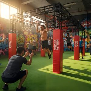 Structure en acier haut de gamme pour entraînement complet en salle, cage OCR, salle de sport, parcours d'obstacles Ninja Warrior - Product Image 2