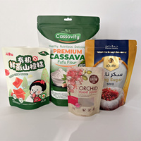 Sacs d'emballage en plastique personnalisés imprimés Doypack à fermeture éclair, sachets à fermeture éclair pour café, chips, sacs en aluminium avec impression UV