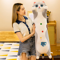 Vente en gros - Nouveauté : Oreiller créatif en forme de chat, jouet en peluche de dessin animé, coussin de lit à câliner, cadeau pour enfants
