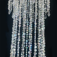 Lustre en fer romantique lumières de mariage acrylique Long lustre perlé fête de mariage maison hôtel éclairage lampe