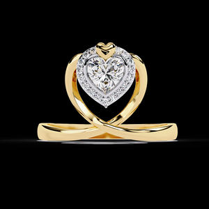 Anillo de Oro Amarillo de 18K con Diamante Natural de 0.50 Ct, Estilo Romántico, Anillo de Diamantes Único con Certificado IGI para Mujer - Product Image 1