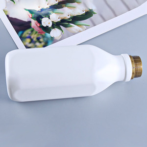 Plastica bianca 38mm diametro 1000ml bottiglia per bevande finitura opaca usa e getta per tè al latte forma rotonda guarnizione pompa quadrata per lozioni - Product Image 3