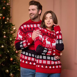 2026 nouveau KJ 2024 fabricants personnalisés conception col rond à manches longues tricot hommes femmes <span class=keywords><strong>renne</strong></span> <span class=keywords><strong>pull</strong></span> de noël - Product Image 1