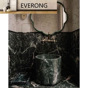 <span class=keywords><strong>Lavabo</strong></span> da Bagno Moderno in Marmo Verde Alpi Scanalato, Personalizzabile, Quadrato, Autoportante per Bagni di Hotel - Product Image 5