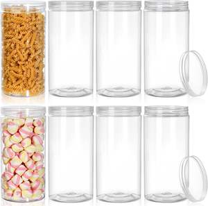 โหลพลาสติกสำหรับใส่อาหารกระป๋องเลี้ยงสำหรับบรรจุเค้กโหลพลาสติกสำหรับใส่อาหารพร้อมฝาเปิดง่ายภาชนะพลาสติกเปิดง่าย - Product Image 1