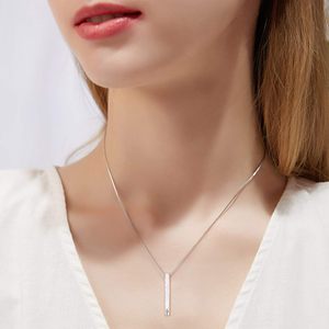 Collar de ópalo de plata esterlina para mujer, collar de barra Vertical de moda, inscripción 'Faith Hope Love' para fiesta de boda de compromiso - Product Image 5