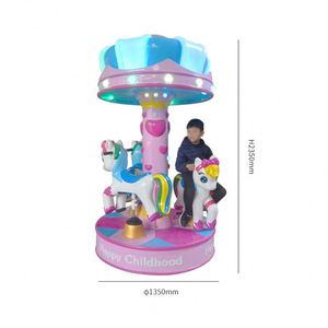 Carrusel Infantil Operado con Monedas, Popular, con 3 Asientos, Mini Carrusel de Caballos, Máquina de Juego - Product Image 1
