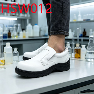 HY,Electronic Factory ESD White Safety Shoes With Steel Toe Anti-Odor Acid-proof PU/PU Injection Sole Nurse <strong>Work</strong> Clogs HSW001 - Product Image 5