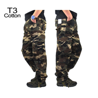 Pantalon Tactique pour Hommes en Toile de Coton, de Travail, de Randonnée, de Chasse, à Multiples Poches, Combinaison de Travail, Cargo