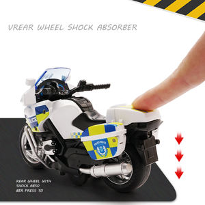 Vente en gros de jouets en <span class=keywords><strong>plastique</strong></span> à haute simulation à l'échelle 1/14, voitures de police en alliage moulé sous pression, motos, effet de lumière sonore pour - Product Image 4