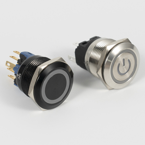 Interruptor de botón pulsador metálico IP65 de 12mm, 16mm, 19mm, 22mm, 25mm con bloqueo para arranque y parada de línea de producción - Product Image 6