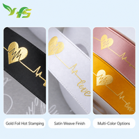 Ruban en satin personnalisé de luxe avec logo, 100 yards/rouleau, emballage pour mariage, Noël, emballage cadeau, ruban en satin pour bouquet de fleurs