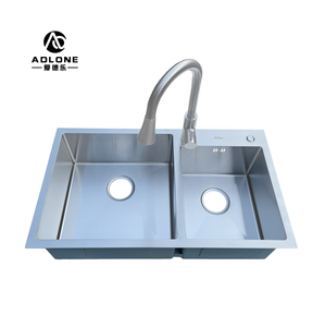 Fregadero de cocina de acero inoxidable cuadrado de 80x45, lavabo doble bajo cubierta con características inteligentes, duradero y elegante - Product Image 3