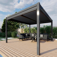 Gazebo de Aluminio para Exteriores, Techo Rígido Impermeable, para Patio, Jardín, Villa, Balcón, Resistente
