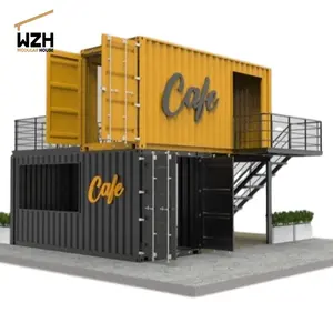Pop-up cafe made from a shipping container