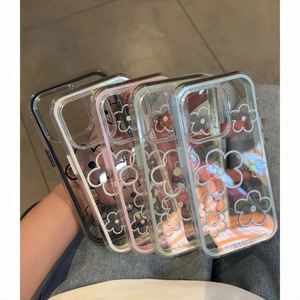 เคสโทรศัพท์กันกระแทกแบบเต็มตัว ลายเส้นดอกไม้เรียบง่าย สีสันสดใส สำหรับ iPhone 16/17 เหมาะสำหรับฤดูร้อน - Product Image 1