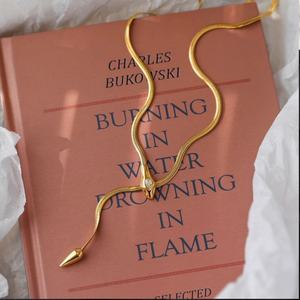 Collar Casual de Oro Pulido de 18k, Cadena Fina de Serpiente de Acero Inoxidable, Collar para Mujer - Product Image 2