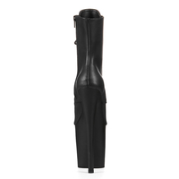 Bottes de danse exotiques en PU, talon haut de 20 cm, plateforme ouverte, chaussures à cheville réglables, automne/hiver, imperméables, pour costume de boîte de nuit