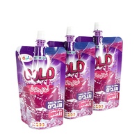 Sachet Doypack personnalisé en feuille d'aluminium avec soufflet de fond anti-fuite et bec verseur, capacité 500g 1L, pour emballage liquide rechargeable de jus, vente en gros