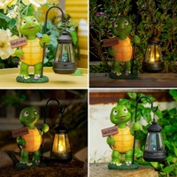 Maßgefertigte Großhandels-Harz-Schildkröten-Solarleuchte mit Kreativer Schildkrötenfigur für Außengarten-Dekoration und Beleuchtung