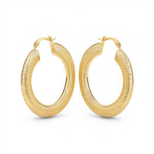 E4417 Orecchini a cerchio in oro per donna, gioielli classici da indossare tutti i giorni - Product Image 1