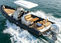 Entrega Rápida, Embarcación Neumática Rígida de Aluminio de 28 Pies, Estilo Deportivo, 860 Hypalon, para Pesca, Surf y Actividades al Aire Libre, con Costillas de Aluminio y PVC